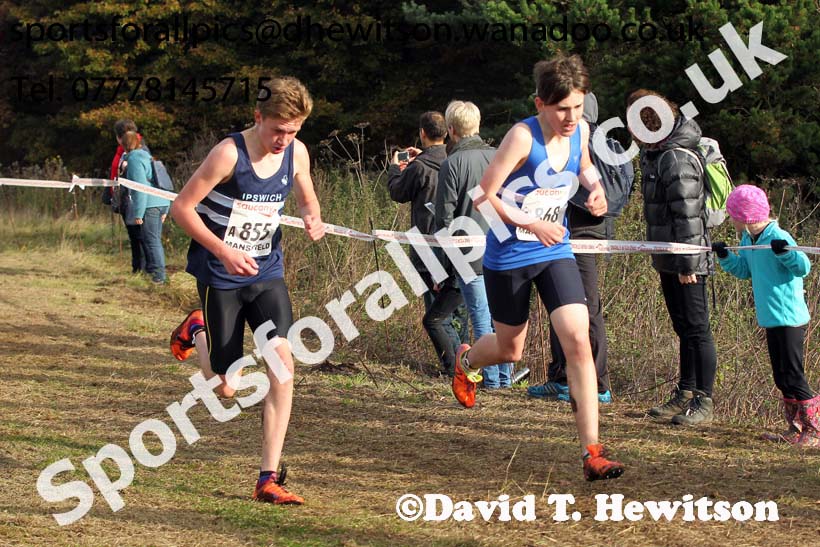 Boys under-15s, National Cross Country Relays, Berry Park, Mansfield. Photo: David T. Hewitson/Sports for All Pics